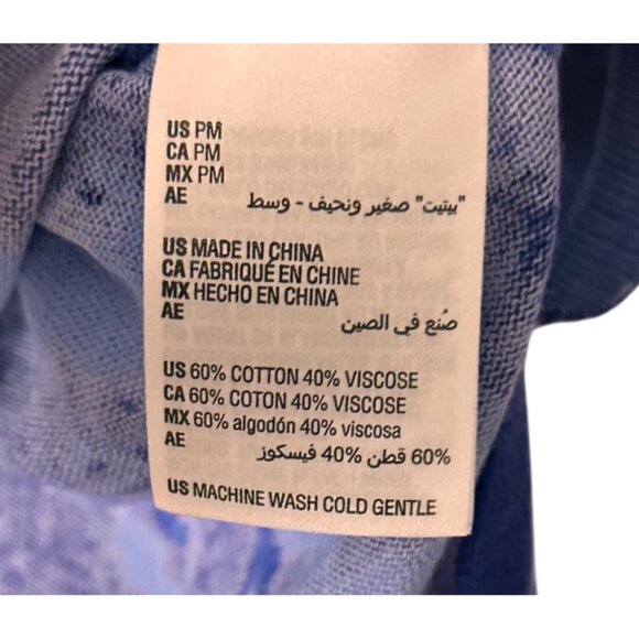 INC Size Petite Med Blue Tie Dye V-Neck Long Sleeve Lightweight Knit Top - Picture 4 of 9